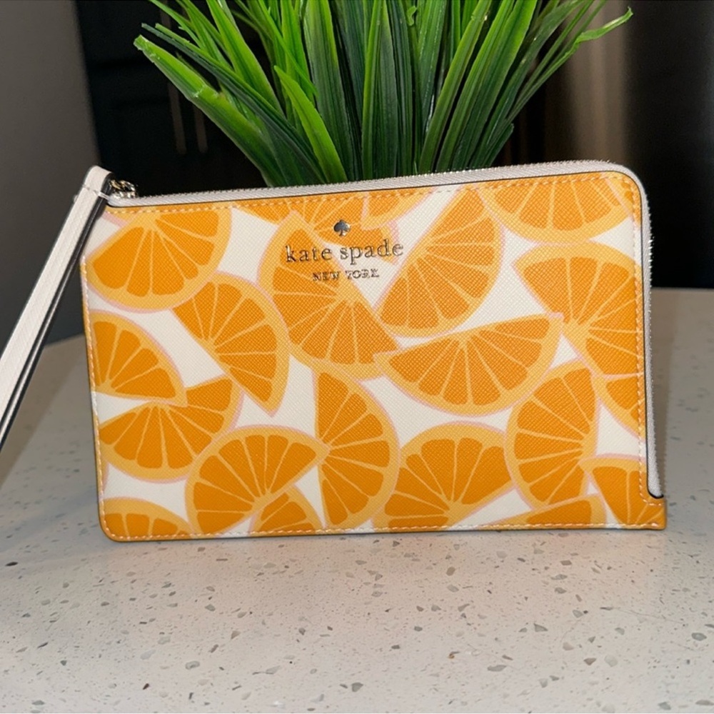 Kate Spade Staci Orange Slice Zip Wristlet NWT MSRP $139